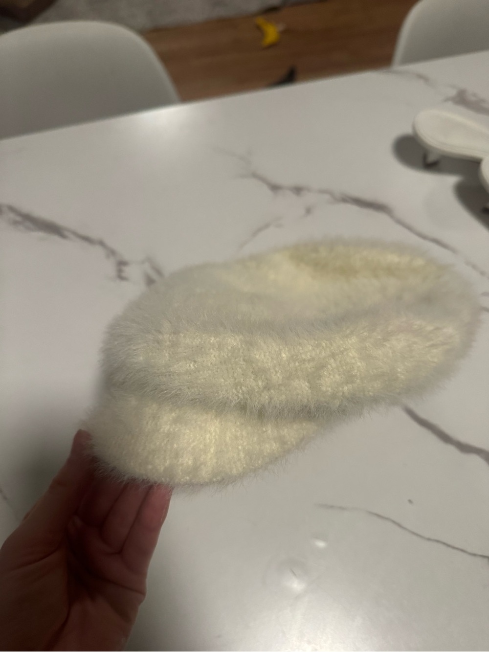 free people cream fur cadet hat